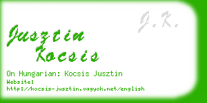 jusztin kocsis business card